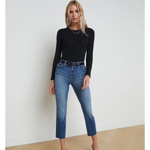 NWT L'AGENCE Sada High Rise Slim Cropped Jean in Cambridge - Size 25 - Picture 1 of 12